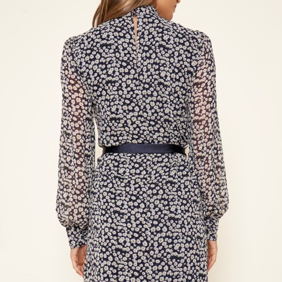 NWT Navy Floral High Neck Dress - Picture 4 of 5